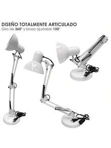 LED Desk Lamp, 3 Modes, Adjustable 360°, Fixed Base, Metal Clip - View 4