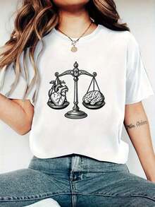 LooseCamiseta de Mujer de Cuello Redondo Elástica y Transpirable, Ideal para Gimnasio, Exteriores y Uso Diario - Blusa Casual de Manga Corta Suave, Lavable a Máquina, Cómoda y Básica para Usar Todo el AñoCotton Women's T-shirt, Breathable and Sweat-absorbent Summer Short Sleeve - Blanco - Ver 11