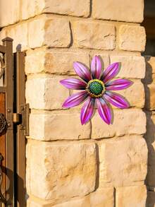 1 pièce/4 pièces Fleur de marguerite en métal coloré, décoration murale pour l'extérieur et le jardin, sculptures murales florales résistantes aux intempéries, cadeau parfait pour les amateurs de jardinage, art mural vibrant pour le patio, la clôture, le jardin et la décoration de la maison pendant les fêtes - C - Voir 12