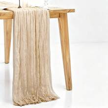1pc Champagne Macrame Table Runner, Cheesecloth Boho Table Cloth, Romantic Sheer Fabric Table Linen, Suitable For Wedding Party Bridal Shower Gift - Champagne - View 1