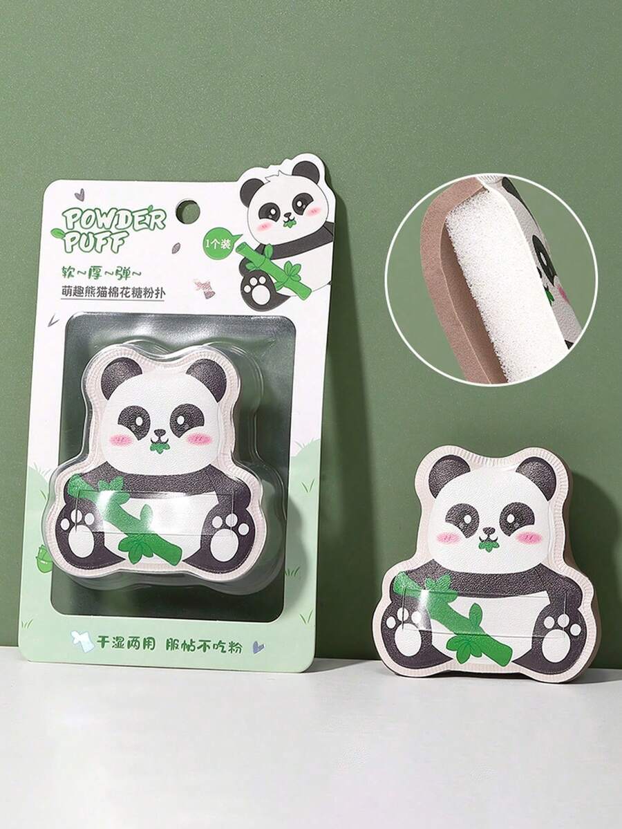 1 bông mút trang điểm hình gấu trúc dễ thương, kèm ruy băng trong suốt, dùng được cả khi ướt và khô. - Nhiều màu - Xem 1