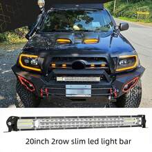 20英寸双排LED灯条，12V/24V LED工作灯，适用于拖拉机、卡车、越野车照明 - slim 2row led 光 bar - 查看 8