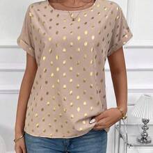 Women's Leopard Batwing Sleeve Shirt, Summer Teacher Shirts Leopard Shirt Women Blouses,Short Sleeve Tops - Multicolor - Ver 4