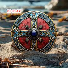 2D Plane - A 2D Plane Knot Symbol, Size.8 X.8inch, Featuring Ancient. This Round Aluminum Emblem Resembles A Shield And Can Be Used As A Protective Badge. It Is A Rustic-Style Metal Wall Decoration Suitable Home Decor And Garages. - 1pc - 查看 4