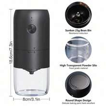 SOKANY Portable Electric Coffee Grinder, Automatic Italian Style, Type-C With 1800mAh Battery, 25g Hopper, 15-20 Cups Per Charge. One-Touch Grinding, Copper Motor, Detachable, Easy Clean. Compact For Precise Grind Control. - Multicolor - View 6