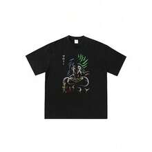 DragonSS-Ball-BrolyS-Stencil 2026 Japanese Anime Mens T-Shirts Funny Cute Cartoon Women T-Shirt Short-Sleeved T-Shirts G - 黑色 - 查看 1