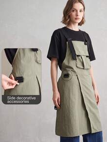 1 buah Celemek Kerja Multi-Saku yang Dapat Diatur, Celemek Tahan Noda Unisex Cocok untuk Studio Seni, Dapur, Berkebun, Tukang Cukur, Kafe, BBQ, Hotel - Beraneka warna - View 4