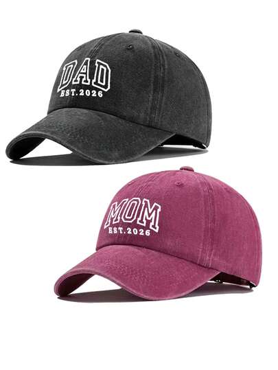 Bộ 2 món đồ đôi, mũ cho bố mẹ, mũ lưỡi trai hài hước dành cho phụ huynh, thiết kế unisex thời trang phù hợp cho du lịch và các hoạt động ngoài trời.