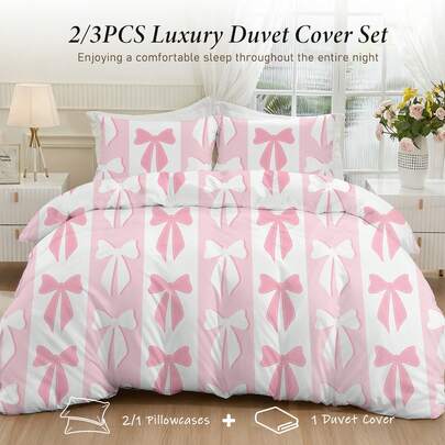 2/3pcs Digital Print Duvet Cover Set (1 Duvet Cover + 1/2 Pillowcase, Comforter Not Included), Soft And Skin-Friendly, Suitable For Bedroom, Dorm, Hotel, All Seasons, Perfectly Fits Twin Full King Queen All Size Bed, Gift For Parents & Friends, Bed Sets