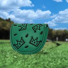 1PC Cheese Crown Pattern Golf Mallet Putter Cover, Made Of PU Material With Exquisite Embroidery, Universal Fit For Most Golf Brands - Multicolor - View 4