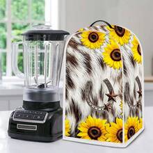 1 Household Food Processor And Juicer Dust Cover, Sunflower Flower Pattern, Small Appliance Protection Cover, Universal Size Food Processor Dust Cover, Machine Washable, Suitable For Women's Kitchenware - Full Coverage - View 5