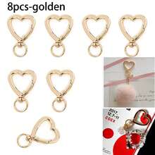 1/8 Pcs Swivel Lobster Claw Clasps Hardware Accessories Rotating Dog Buckle Metal Spring Key Chain Hook Clasps For Handbag DIY Bags Key Rings And Jewelry Making Findings (Z-Heart-Gold) - Multicolor - View 12