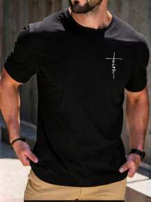 Summer Men's Crew Neck T-Shirts Gym Leisure Vacation High Quality Men's Shirts Y2K Cross Pattern Men's Clothing Festival Sweatshirt Men's Sets Gifts For - 白色 - 查看 7