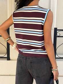 Camiseta de tirantes casual a rayas para mujer - Multicolor - Ver 2
