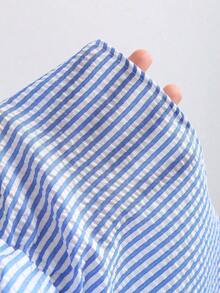 Sweetro Set de 2 piezas: Pantalones rectos con cordones y rayas, estilo callejero para mujer, verano - Azul 3 - Ver 7