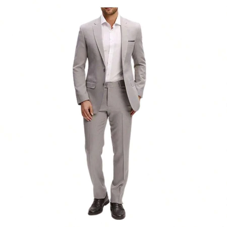 Men's Suit In Polyviscose PV For Weddings - Medium Gray - View 1