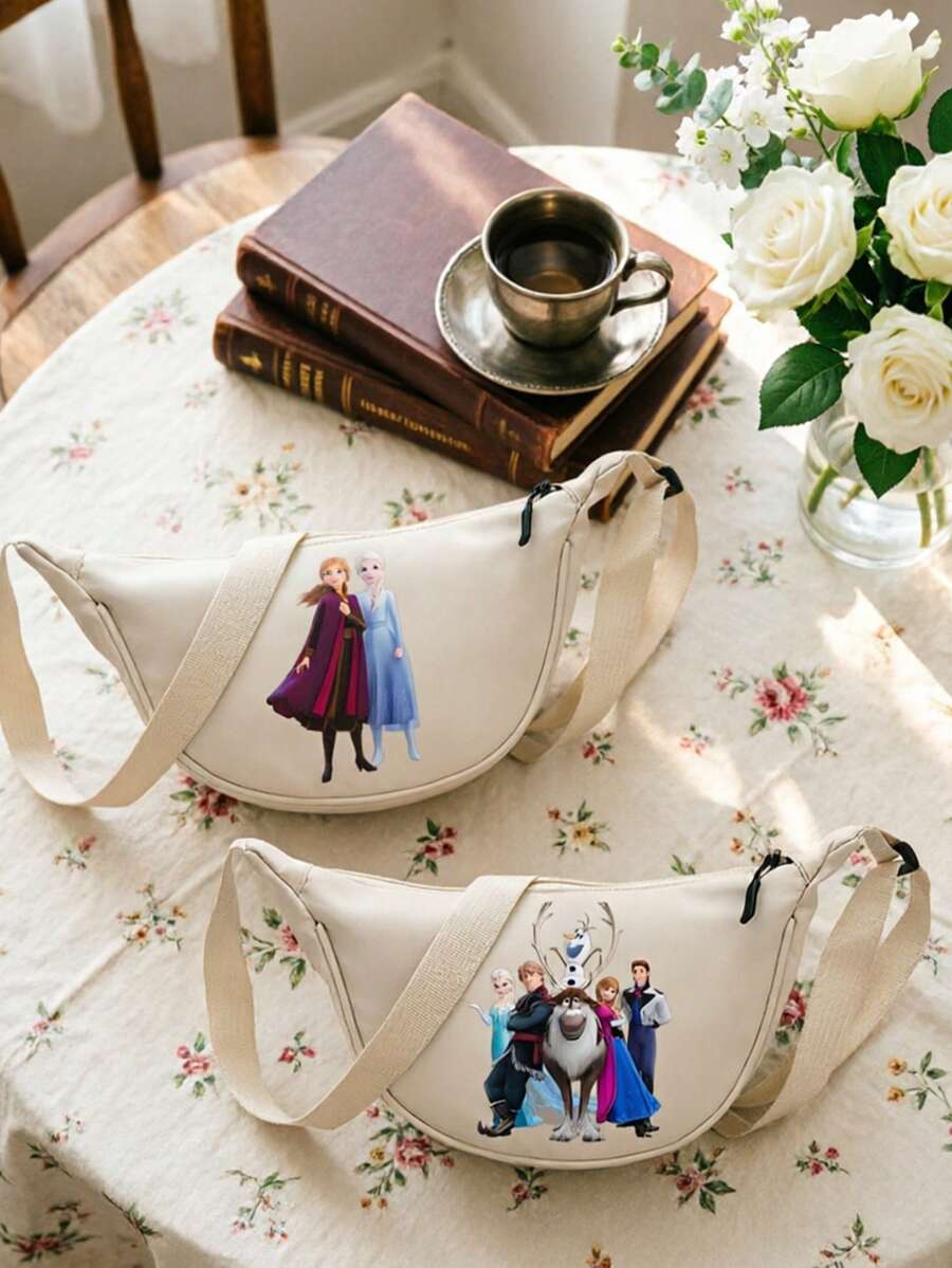 Disney Túi đeo chéo hình trăng lưỡi liềm Frozen, 6 kiểu dáng Elsa, Anna & Olaf, túi đeo vai thường ngày, tô điểm phong cách hàng ngày của bạn với phép thuật của Frozen cùng chiếc túi đeo chéo hình trăng lưỡi liềm đa năng này, có sáu thiết kế quyến rũ với hình ảnh Elsa, Anna, Olaf và toàn bộ nhóm bạn. - Cái túi - Xem 1