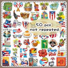 50pcs Puerto Rico Local Culture, Music, Food Cartoon Decorative Stickers For Water Bottles, Scrapbooking - View 9