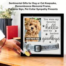 Holz Hunde Fotorahmen, geeignet zum Präsentieren von Hundehalsbändern und Fotos, als Haustier-Gedenk-Geschenk - Einheitsgröße - Übersicht 6