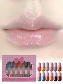 12pcs/Set Nourishing Glossy Lip Oil - Nourishing Care Glassy Lip Oil - 2Pcs S9035*2 - View 3