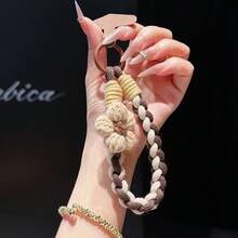 4-Strand Braided Short Phone Lanyard + Card Holder, Knitted Floral Lanyards In Multiple Colors, Wrist Strap Anti-Lost Cord, Portable Keychain Pendant, Fashion Bag Charm For Women - Multicolor - View 13