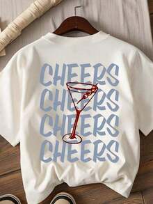 Summer Bestsellers: Women's T-Shirts With Cherry Print And Slogan, Round Neck, Urban Vintage Style, Unisex, Cotton, Short Sleeve, Round Neck, Blouses For Women. Casual Blouses For Ladies. - 白色 10 - 查看 2