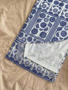 Falda ajustada de malla con estampado de leopardo para mujer, ropa de otoño - Azul 2 - Ver 7