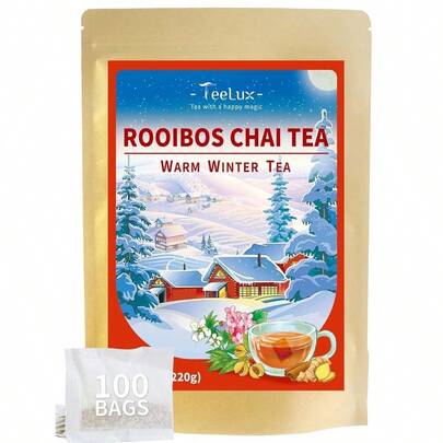 Rooibos Chai Tea, Rooibos Tea With Cinnamon, Ginger, Clove Cardamom, Smooth Spicy Sweet Flavor, Caffeine- Count