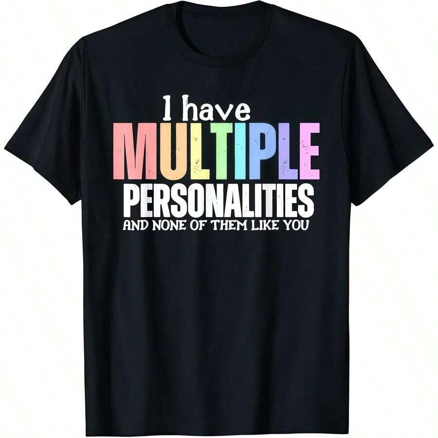 1 Valentine's Day T-Shirt With The Phrase "I Love My Dog More Than My Husband", Suitable For All Men And Women, Short Sleeve Outdoor T-Shirts, 100% Pure Cotton, Sizes S-XXXL, 180g 100% Cotton. - 黑色 - 查看 1