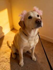 1pc Summer Polka Dot Mesh Large Dog Headband, Decorative Hair Band, Elastic Design Won't Choke, Suitable For Dog Outfits At Weddings, Birthdays, And Spring/Summer Photo Shoots - Multicolor - View 5