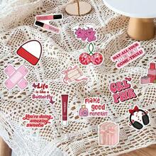 50pcs Cute Girly Printable Stickers, Decorative Stationery, Suitable For Books, Laptops, Water Bottles, Phone Cases, Suitcases, Guitars, And Helmets - Multicolor - View 4