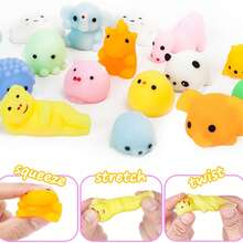 1pc Random Cute Mochi Squeeze Gadgets, Assorted Animal & Fruit Style Anxiety Relief Squishies For Teens, Students & Office Workers, Ideal For Classroom Use, Party Favors, Gift Bag Fillers, Back To School, Birthday & Holiday Presents - Multicolor - View 4