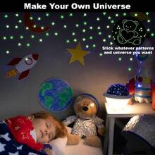 Glow In The Dark Stars For Ceiling Kit With Moon Stickers Galaxy Space Decor For Bedroom Wall And Ceiling - 1 - View 7