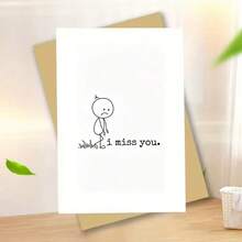 Funny "Miss You" Greeting Card- Name & Date Suitable For Birthdays, Valentine' Day, Friendship Day - Humorous Love & Friendship Messages Card - One Size Fits All - View 3