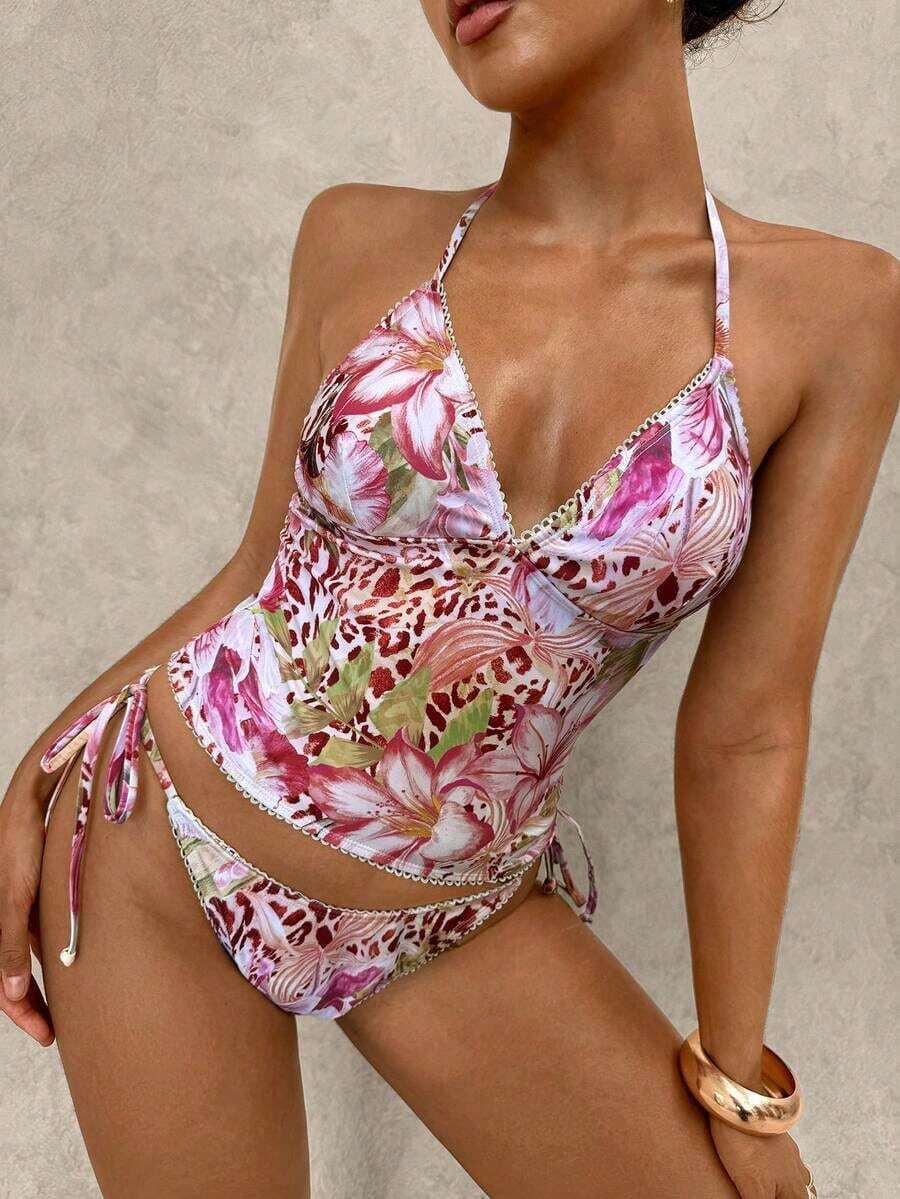 Conjunto de bikini a cuadros de cereza dulce - Multicolor 2 - Ver 1