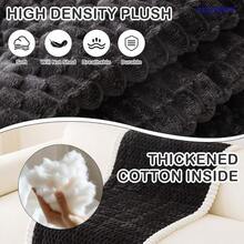 Pet Couch Cover Fuzzy Sofa Covers For Pets, Couch Covers For Dogs, Washable Dog Sofa Cover Protector, Jacquard Fuzzy Non Slip Cushion Slipcover Pet Friendly (Black, 27.6" X 82.7") - B:black - View 3