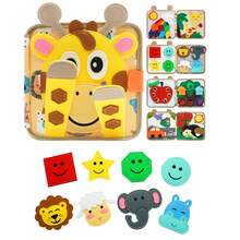 Montessori Busy Giraffe Book - Interactive 3D Shapes And Animals Toy Set! Sensory Development Toys For Toddlers, Perfect Travel Companion And Educational Gift For Children Aged 1-5 - Multicolor - View 3