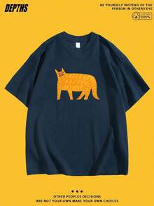 1 Piece, New Summer 2026 Collection, Unisex Styles, Crew Neck T-Shirt With Creative And Fun Cartoon Pattern, Pure Cotton, Summer Fashion, Short Sleeve, Casual Style For Daily Outings, Sizes: S–7XL | Ships In 24 Hours. 180g 100% Soft Cotton. - 白色 - 查看 8