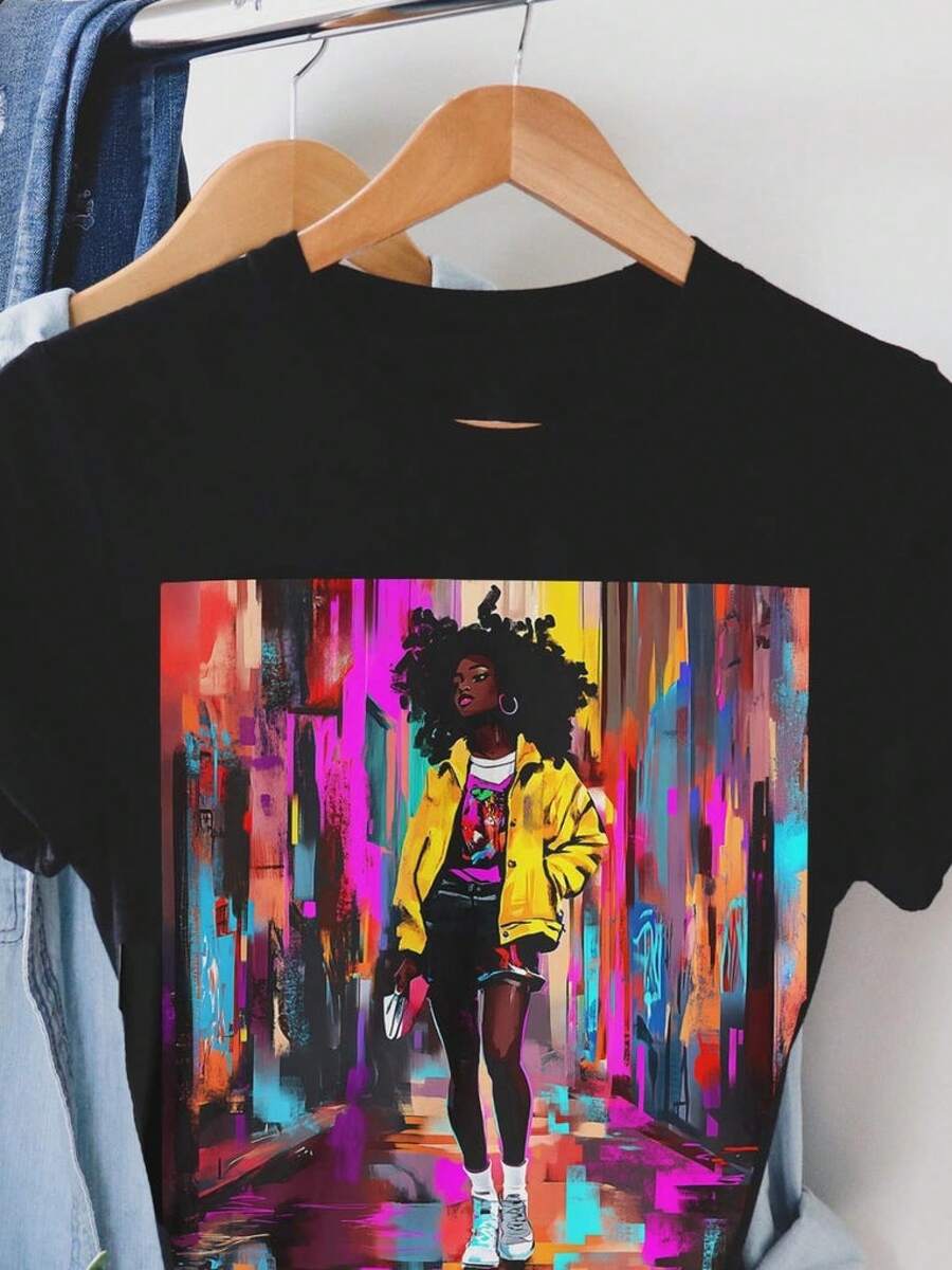 Unisex T-shirt  Street Style T-shirt Mode Skjorta herr-t-shirts herrkläder herrset herr-t-shirt herrartiklar vardagsklänningar för kvinnor damset eleganta blusar dam-t-shirts damklänning - Svart - Visa 1