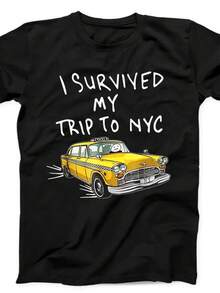 Sobreviví a mi viaje a Nueva York Nueva York Ciudad Taxi Amarillo Tom Regalo Bolso de mano Camiseta negra Sudadera Sudadera Sudadera con capucha 6.220 g uniS1ex 100 algodón Camiseta Peso ideal para todas las estaciones, adecuada tanto para hombres como para mujeres. Tejido de alta calidad y duradero, suave al tacto y de larga duración. Parte superior transpirable, adecuada para la ropa de otoño de las mujeres, ropa de vacaciones, Día de la Madre, celebraciones del Día de la Independencia y como regalo. - Negro - Ver 1