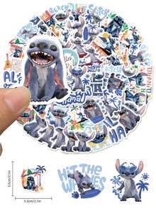 Disney | 50 miếng dán graffiti hoạt hình Lilo & Stitch, hình dán dễ thương, thẩm mỹ để trang trí ván trượt, hành lý, văn phòng phẩm, sổ lưu niệm, nhật ký, ốp điện thoại, máy tính xách tay, bình nước, vali, đồ dùng văn phòng, hoàn hảo cho quà tặng sinh nhật, đồ thủ công DIY hàng ngày, thiệp chúc mừng tiệc tùng ở trường học. - 1 Set - Xem 7