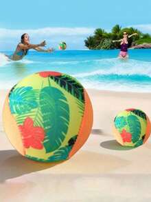 1pc Durable TPR Elastic Beach Ball - Colorful Water Fun Pool Ball, Suitable For Swimming Pool, Beach And Outdoor Games | Fun Pool Accessories, Colorful Design - 彩色 - 查看 2