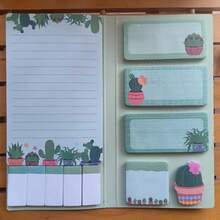 Set de notas adhesivas con forma de plantas de dibujos animados, pegatinas de memorándum lindas y kawaii autoadhesivas, adecuadas para escritorio, escuela, oficina, notas adhesivas pequeñas y removibles para recordatorios diarios, diario, mensajes de regalo - Unitalla - Ver 9