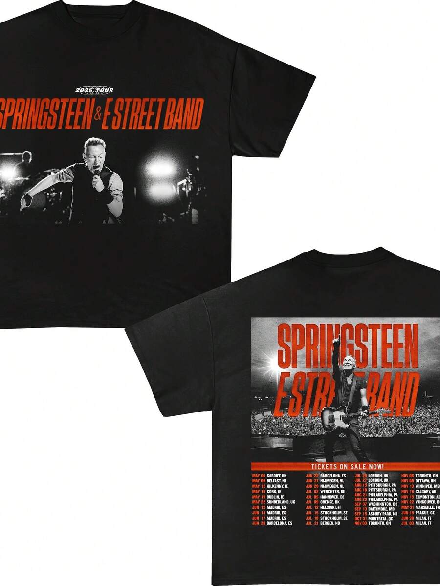 Bruce Springsteen Uni Tshirt T-Shirt Bruce Springsteen Bruce Springsteen Tshirt Bruce Springsteen Tour 2025 - Black - View 1