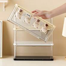 1pc Stackable Blind Box Storage Container, PET Plastic Display Box For Collectible Figurines, Dust-Proof Doll Doll Display Stand - View 2