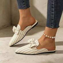 2026 New Striped Flat Pointed Toe Slip-On Comfortable Lightweight Shoes - Khaki - View 3
