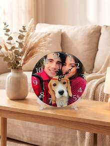 Customized Wooden Round Photo Wall Clock. Photos Can Be Customized. Creative DIY Digital Wall Clock, 8-Inch, 10-Inch Or 12-Inch Personalized Acrylic Wall Clock, Accurate And Reliable Timing. Mother's Day Gift, Personalized Family Gift, Silent Wall Clock For Mom And Grandma - Multicolor - View 11