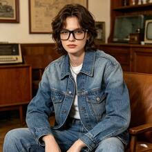 1pc Vintage Square Frame Glasses Men And Women, Non-Prescription Eyewear, PC Lens And Frame, Blue Light, Photo Props, And Fashion Accessories, Birthday, Fashion Accessories - 黑色 - 查看 6