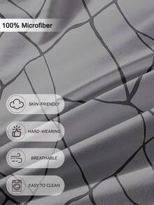 1pc Stone Pattern Printed Fitted Sheet, Daily Bedding, Soft & Breathable, Suitable For All Bed Sizes, Perfect Holiday Gift, Suitable For All Seasons, Machine Washable, Home Decor - Multicolor - View 7