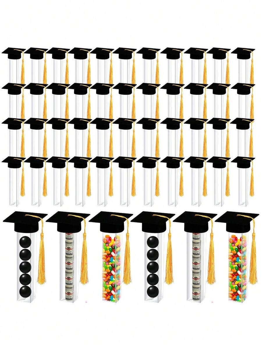 2026毕业糖果盒 - 学士帽造型糖果盒及流苏学士帽造型罐 - 毕业派对装饰;适合在毕业派对上分发小礼物,也可供成年宾客使用。 - 糖果管 - 查看 1